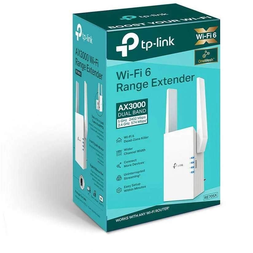 Maršrutizatorius Tinklo Įranga - TP-LINK RE705X Wi-Fi 6 Kartotuvas 2.5Gbps 4 Stiprintuvai