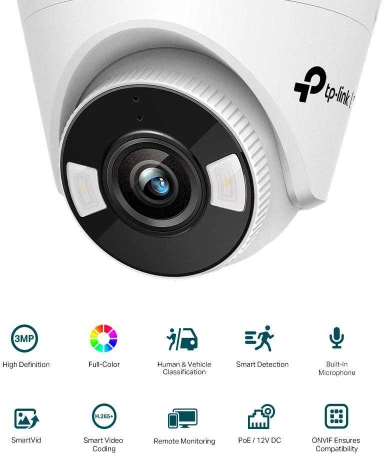 TP-LINK | Spalvota bokštelio formos tinklo kamera | VIGI C430 | Bokštelis | 3 MP | 4 mm | H.265+/H.265/H.264+/H.264 | N/A