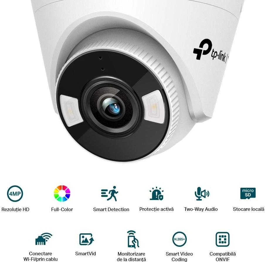 TP-LINK | VIGI 4MP spalvota „Wi-Fi“ bokštelio formos tinklo kamera | VIGI C440-W | Kupolinė | 4 MP | 4 mm | H.265+/H.265/H.264+/H.264 | „MicroSD“