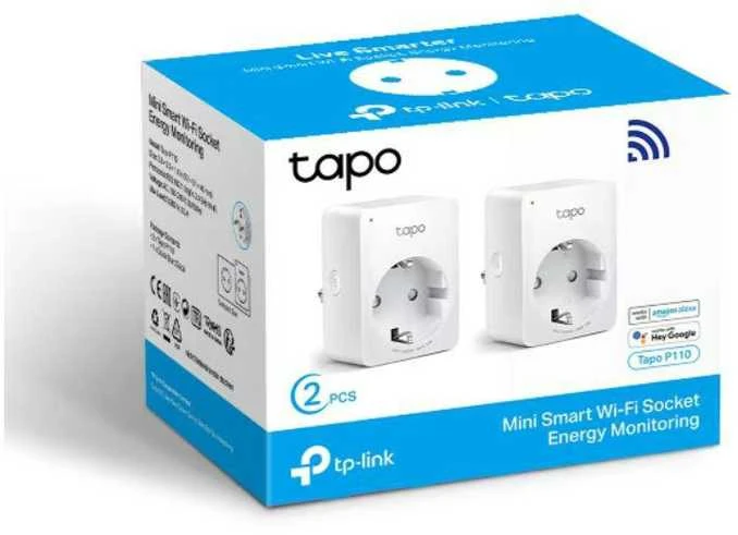 TP-Link Tapo P110(2-pack)(EU) išmanusis WiFi mini lizdas (3680W,16A,2.4GHz,BT)