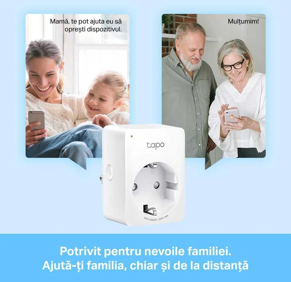 TP-Link Tapo Mini išmanusis „Wi-Fi“ lizdas, energijos stebėjimas, belaidis, „Wi-Fi“, 2,4–2,4835 GHz, 2400 MHz, 802.11a, 802.11b, 802.11g, „Wi-Fi 4“ (802.11n), 72 Mbit/s