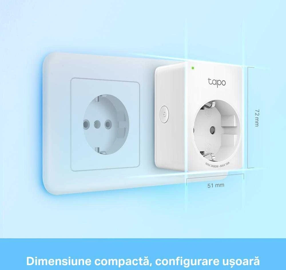 TP-Link Tapo Mini išmanusis „Wi-Fi“ lizdas, energijos stebėjimas, belaidis, „Wi-Fi“, 2,4–2,4835 GHz, 2400 MHz, 802.11a, 802.11b, 802.11g, „Wi-Fi 4“ (802.11n), 72 Mbit/s