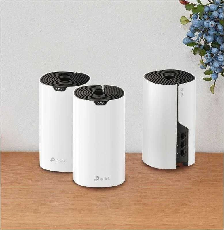 Maršrutizatorius TP-LINK | AC1900 viso namo tinklinio „Wi-Fi“ sistema | „Deco S7“ (3 vnt. pakuotė) | 802.11ac | 10/100/1000 Mbit/s | Ethernet LAN (RJ-45) jungtys 1 | Tinklo palaikymas: Taip | MU-MiMO: Taip | Ne, mobilusis plačiajuostis ryšys | Antenos tipas: Vidinė