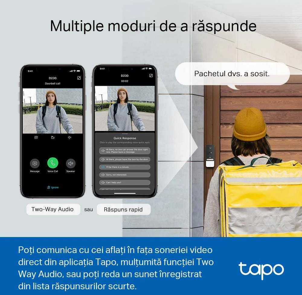 Ezviz TP-LINK | Tapo Smart Baterija Video Doorbell | Tapo D230S1