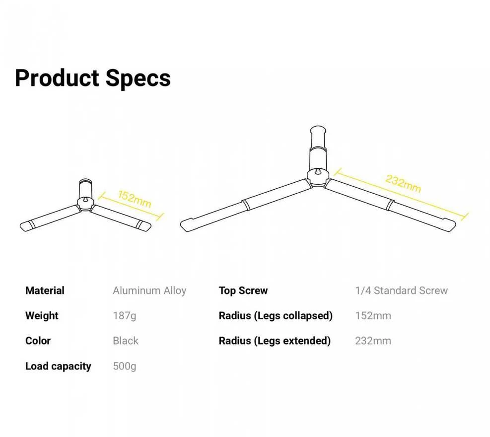 Insta360 All-Purpose tripod Action camera 3 leg(s) Juodas