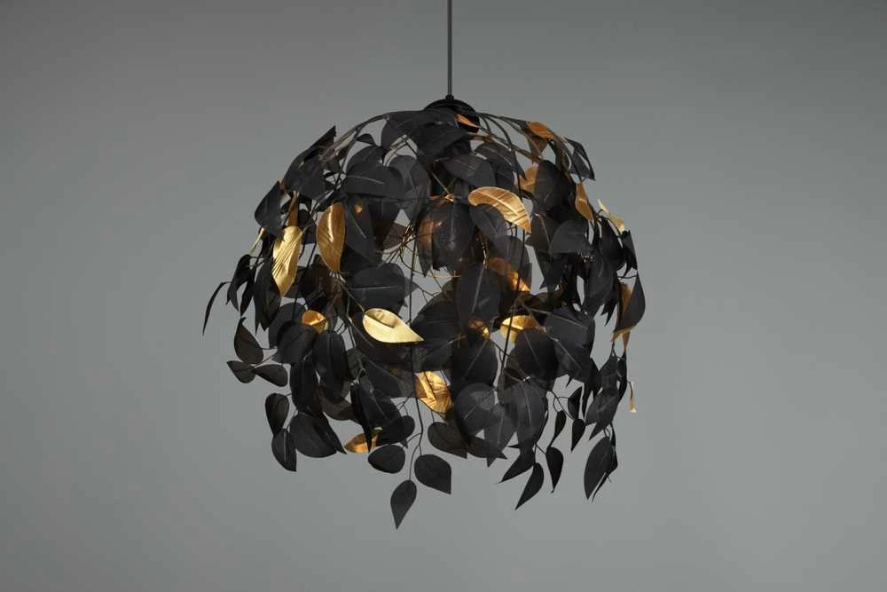 DELIGHT Trio Rl Leavy pakabinamas šviestuvas R10461932 pakabinamas šviestuvas 1x28W E27 juoda