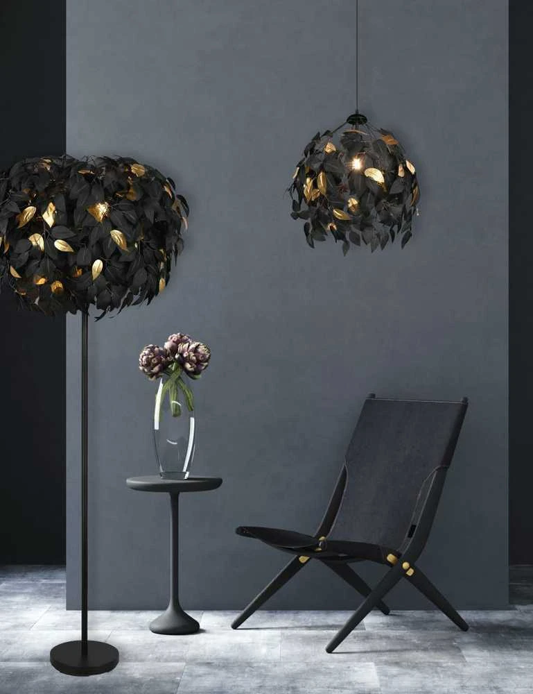 DELIGHT Trio Rl Leavy pakabinamas šviestuvas R10461932 pakabinamas šviestuvas 1x28W E27 juoda