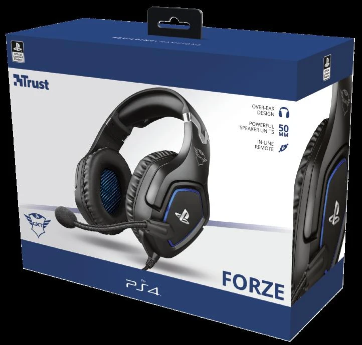Žaidimų ausinės Trust GXT 488 Forze PS4 Gaming Headset PlayStation official licensed product, Juodos, 23530
