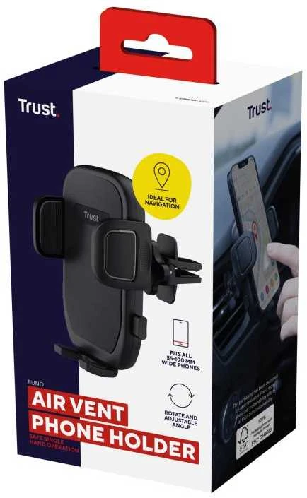 „Trust Runo“ – automobilinis telefono laikiklis su laikikliu oro išleidimo angoje (juodas)