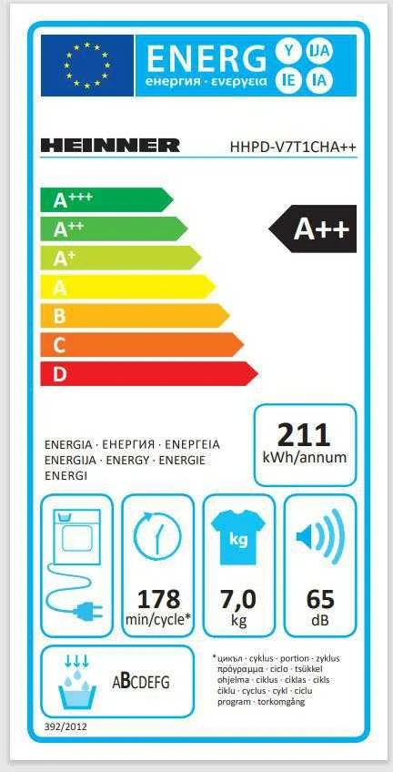 HEINNER DRABUŽIŲ DŽIOVYKLĖ HHPD-V7T1CHA++ (HHPD-V7T1CHA++)