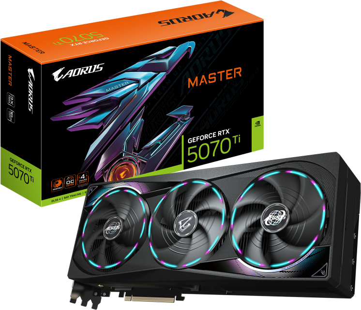 Vaizdo plokštė Gigabyte GeForce RTX 5070 Ti AORUS Master 16 GB GDDR7