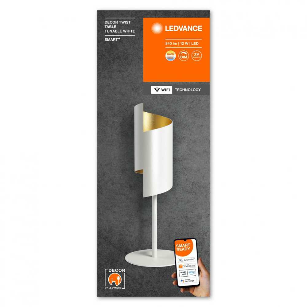 Ledvance 12W LED stalo šviestuvas SMART+, baltas, 3000–6500K, dimeriuojamas