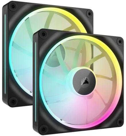Corsair iCUE Link LX140 RGB, PWM korpuso ventiliatorius, 2er Pack – 140mm, juodos spalvos