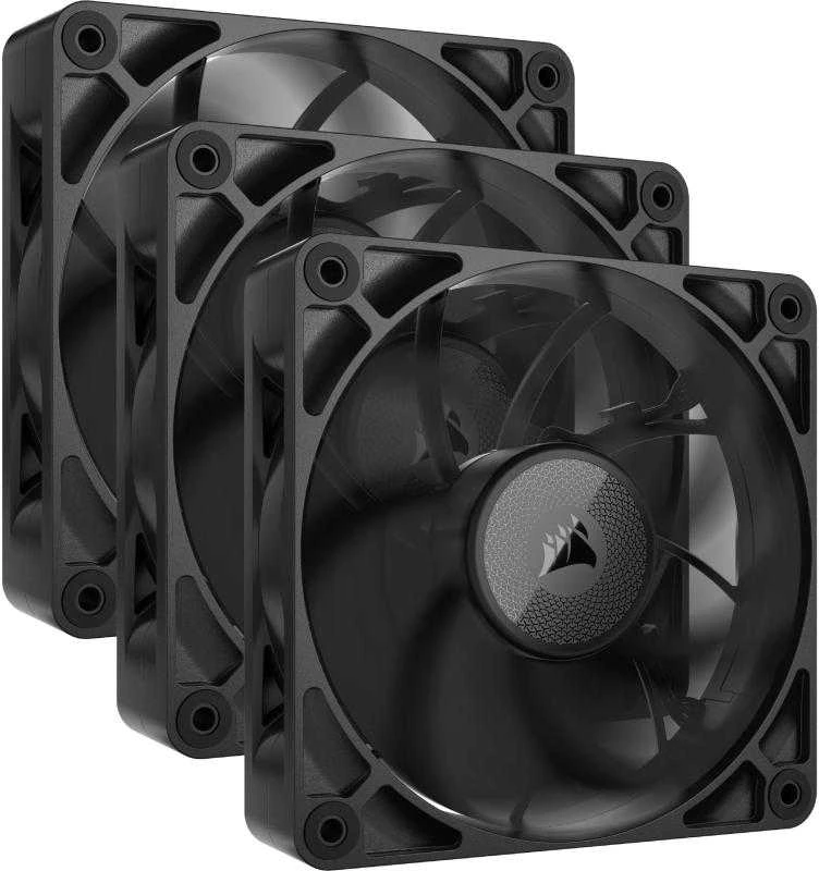 „Corsair iCUE LINK RX120 MAX“ serijos PWM ventiliatoriai, 3 vnt. pakuotėje – 120 mm, juodas