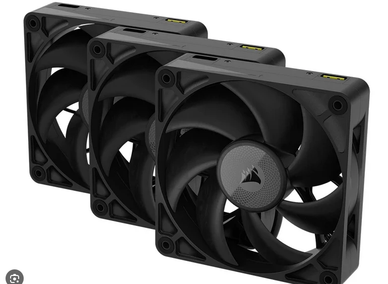 „Corsair iCUE LINK RX120 MAX“ serijos PWM ventiliatoriai, 3 vnt. pakuotėje – 120 mm, juodas