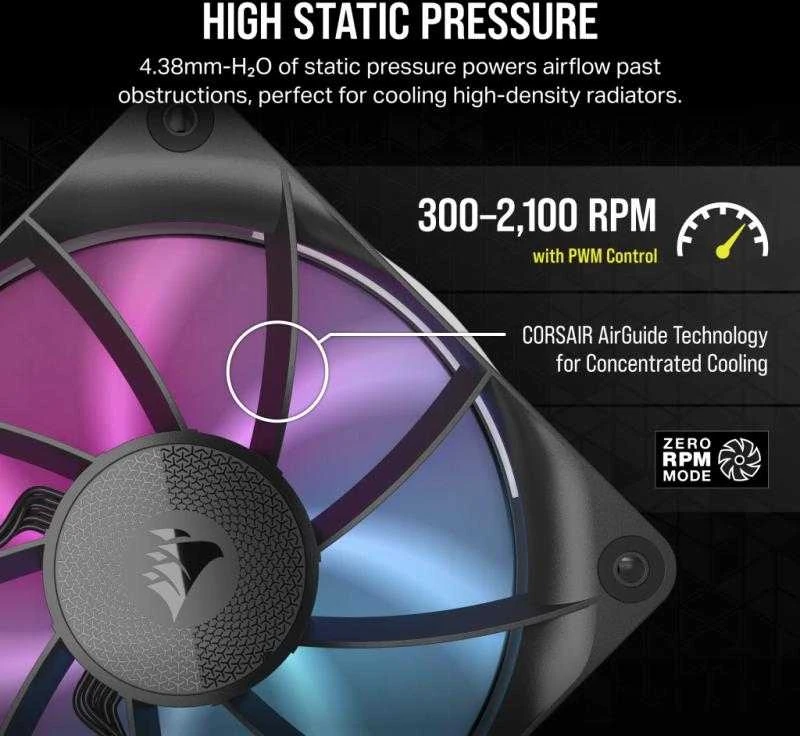 Corsair iCUE LINK RX120 RGB Juodas – 3 pakuotės CO-9051018-WW
