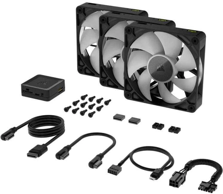 Corsair iCUE LINK RX120 RGB Juodas – 3 pakuotės CO-9051018-WW
