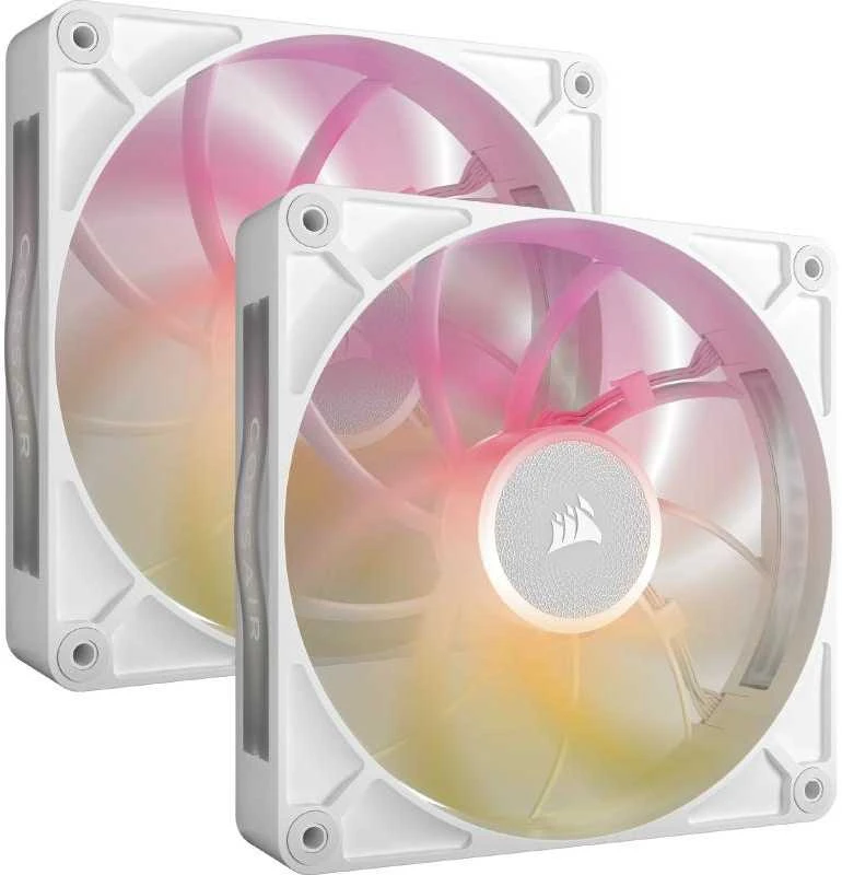 Corsair 140 mm balti RGB ventiliatoriai rinkinys