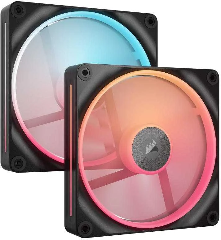 Corsair iCUE Link LX140-R RGB korpuso ventiliatorius, PWM – 2er-Pack, 140mm, juodos spalvos