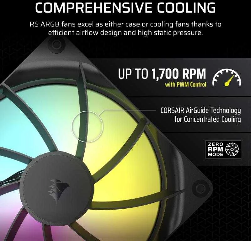 CORSAIR RS140 ARGB 140 mm ventiliatoriaus dvigubas paketas