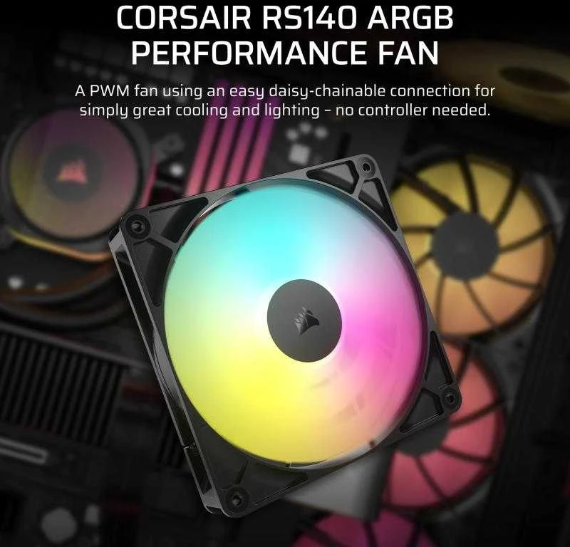 CORSAIR RS140 ARGB 140 mm ventiliatoriaus dvigubas paketas