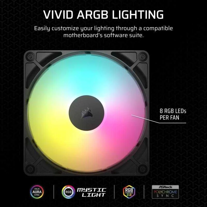 CORSAIR RS140 ARGB 140 mm ventiliatoriaus dvigubas paketas