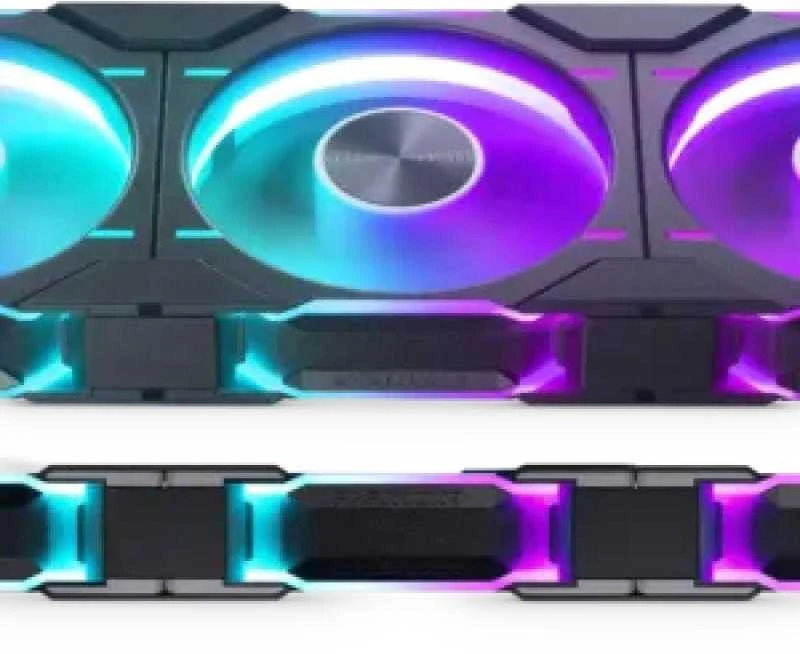 PHANTEKS D30 PWM Reverse Airflow D-RGB, 3-pack - 120mm, juoda