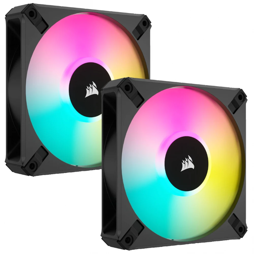 Corsair | 140 mm PWM dviejų ventiliatorių komplektas | iCUE AF140 RGB ELITE | Dėklo ventiliatorius