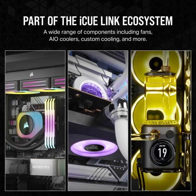 Corsair iCUE LINK RX140 RGB Series, PWM korpuso ventiliatorius – 140mm, baltos spalvos