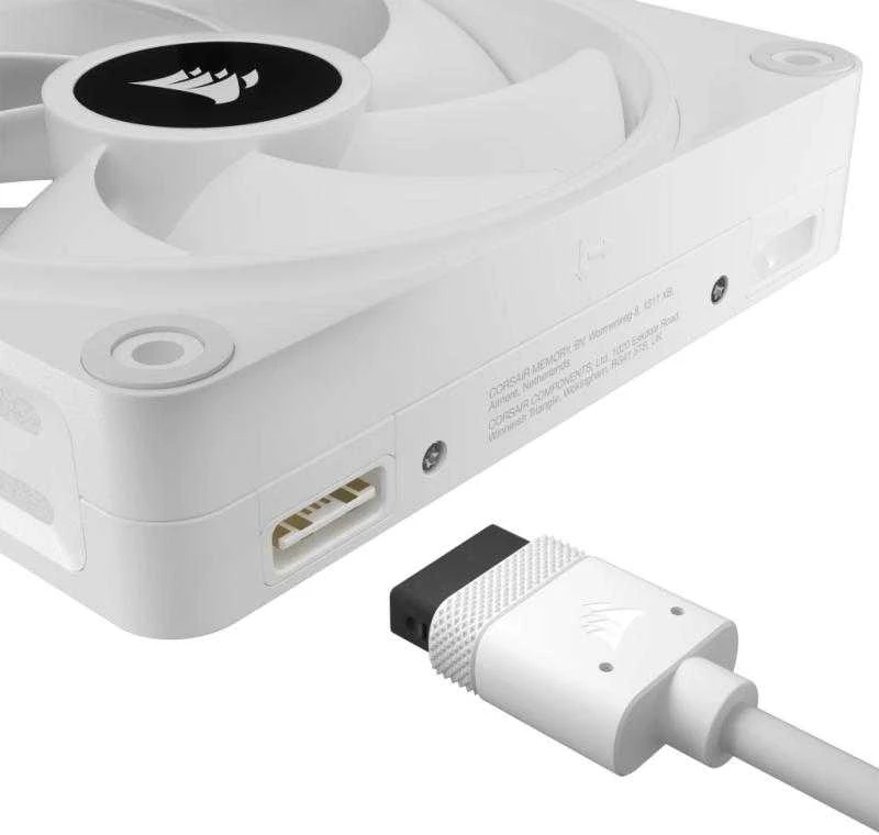 CORSAIR iCUE LINK QX120 RGB Baltas 120 mm magnetinio kupolo ventiliatorius, vienas