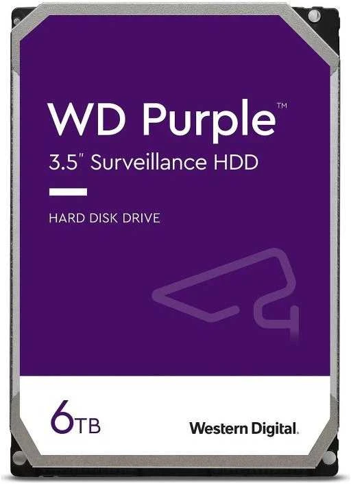 Western Digital HDD Video Surveillance WD Violetinė 6TB CMR, 3.5'', 256MB, SATA 6Gbps, TBW: 180