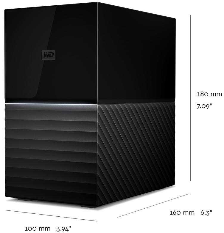 Kietasis diskas Array 3,5 20 TB Western Digital My Book Duo 20 TB stalinis juodas diskų masyvas