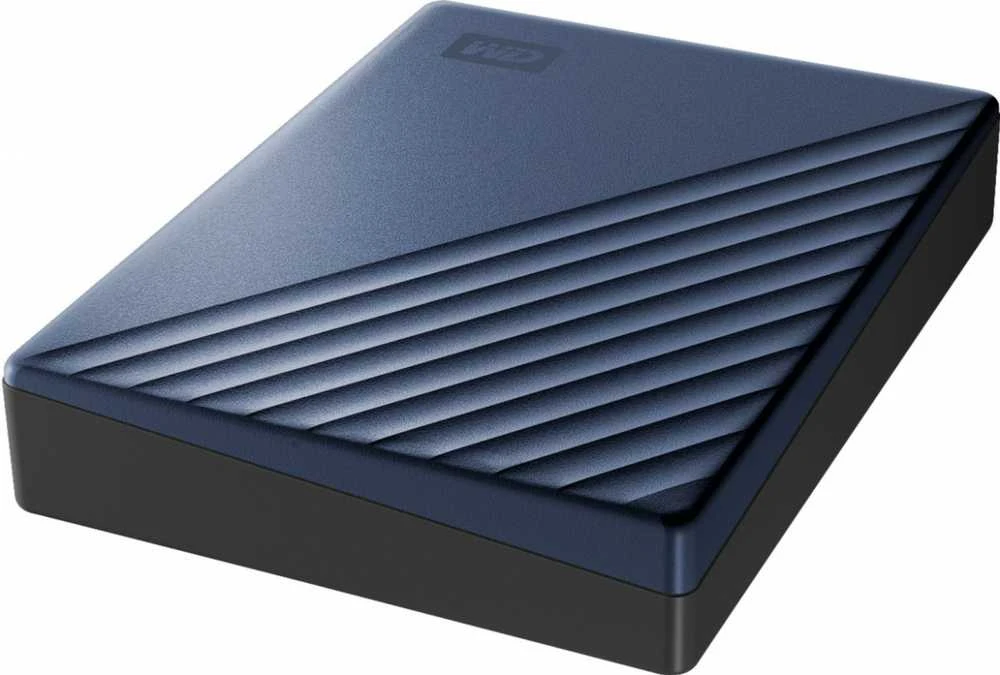 Kietasis diskas Western Digital My Passport Ultra 4TB Mėlyna USB-C/USB3.0 HDD 2,5 colio metalo apdaila RTL nešiojamas išorinis