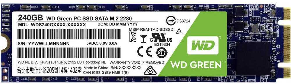 Sandisk SMD WD Žalias 240GB M.2 2280 SATA III (WD S240G1G0B)