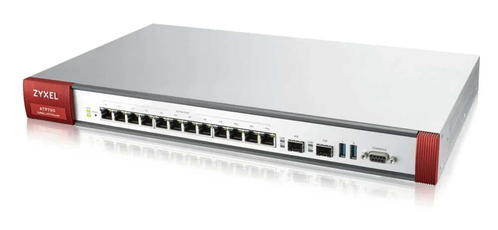Šakotuvas Zyxel Ugniasienė ATP700-EU102F ATP 12Gigabit User 2xSFP 2xUSB 1Y Bundle