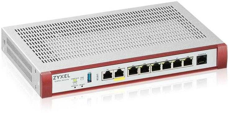 Maršrutizatorius ZYXEL USG FLEX 100 HP, 7 GIGABIT USER-DEFINABLE PORTS, 1*1G POE+, 1*USB WITH 1 YR ENTRY DEFENSE PACK