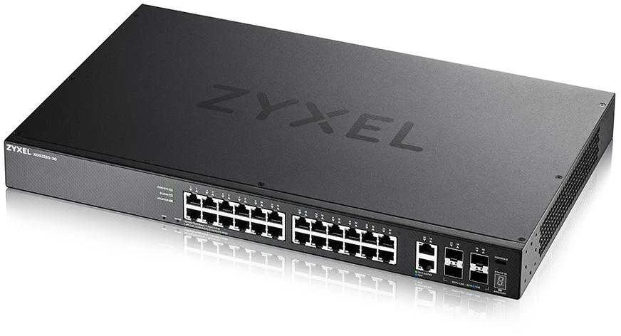 ZYXEL XGS2220-30, L3 prieigos jungiklis, 24X1G RJ45 2X10MG RJ45, 4X10G SFP+ UPLINK, įskaitant 1 metų „Nebulaflex Pro“ (5 metų garantija)
