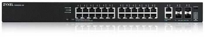 ZYXEL XGS2220-30, L3 prieigos jungiklis, 24X1G RJ45 2X10MG RJ45, 4X10G SFP+ UPLINK, įskaitant 1 metų „Nebulaflex Pro“ (5 metų garantija)
