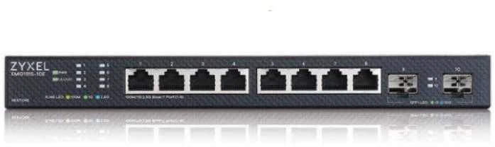 Šakotuvas ZYXEL XMG1915-10E, 8 prievadų 2,5 GBE, 2 SFP+ išmanusis komutatorius, hibridinis režimas, autonominis arba „Nebulaflex“ debesis (5 metų garantija)