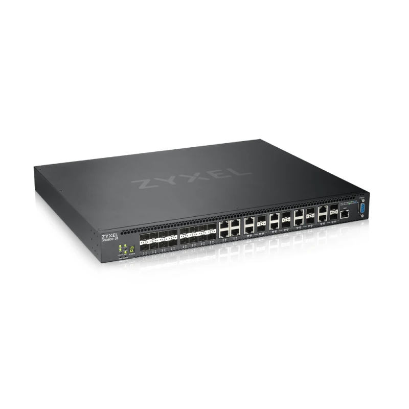 Šakotuvas ZYXEL XS3800-28, 28 prievadų 10 GB 2+ lygio valdomas komutatorius „Nebula Flex Pro“ (dviguba kintamoji srovė, 1 metų „NCC PRO“ licencija)