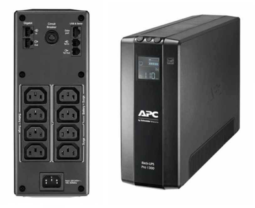 APC BACK UPS PRO BR 1300VA, 8 OUTLETS, AVR, LCD SĄSAJA