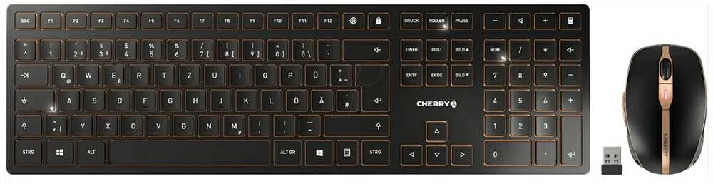 Klaviatūra „Cherry DW 9500 SLIM“ klaviatūros ir pelės rinkinys, belaidis klaviatūros ir pelės rinkinys (JD-9500DE-2) (JD9500DE2)