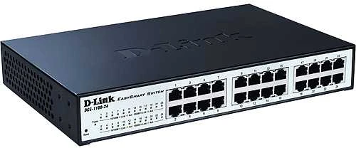 Šakotuvas D-Link DGS-1100-24V2 tinklo komutatorius Valdomas Gigabit Ethernet (10/100/1000) Juoda 1U