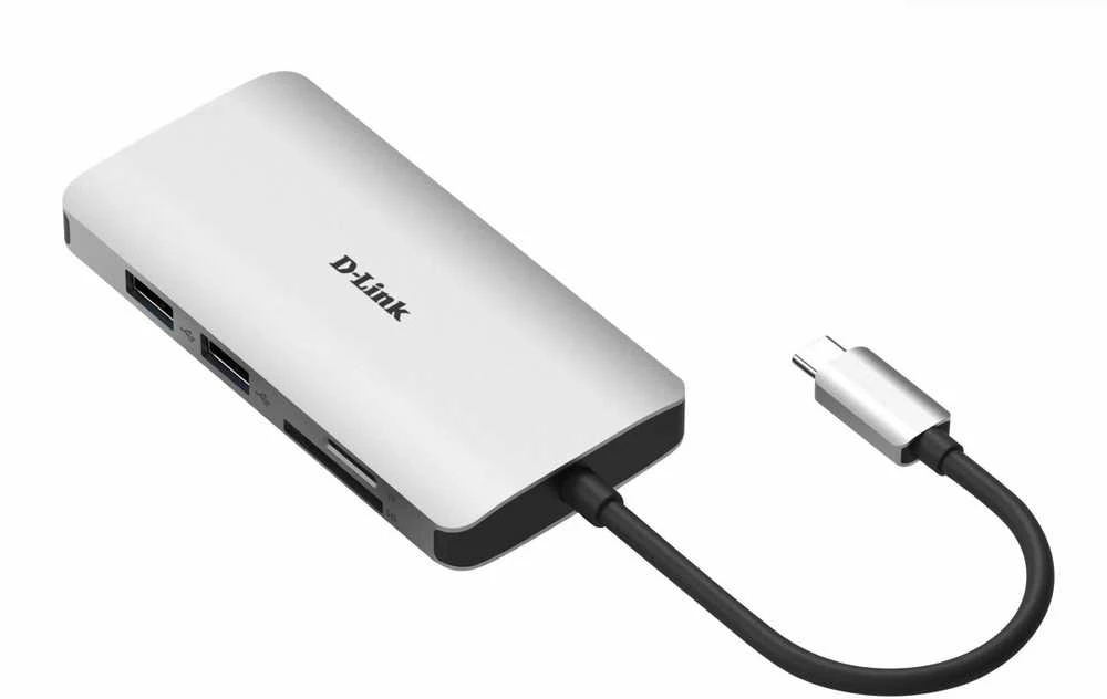 D-Link DUB-M810 knyginių kompiuterių dokas / jungčių replikatorius Vielinis Thunderbolt 3 Sidabras