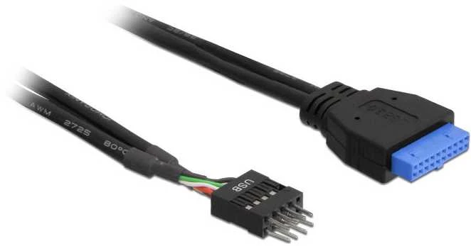 Delock USB 19 pin - USB 8 pin, 0.45m, Juodas (83791)