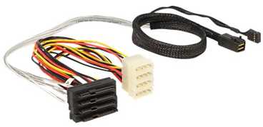 Delock PFP 8643 - SATA x4, 0.5m, Multicolor (83390)