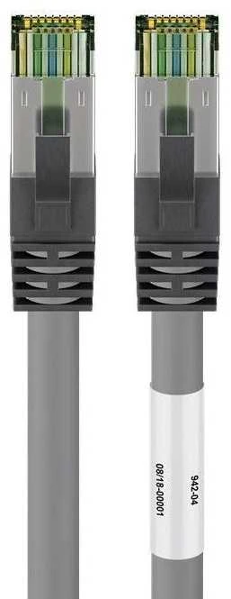 Goobay Goobay CAT 8.1 Komutacinis cableis, S/FTP (PiMF), pilka, 5 m - LSZH be halogenų, varinis AWG 24 (55139)