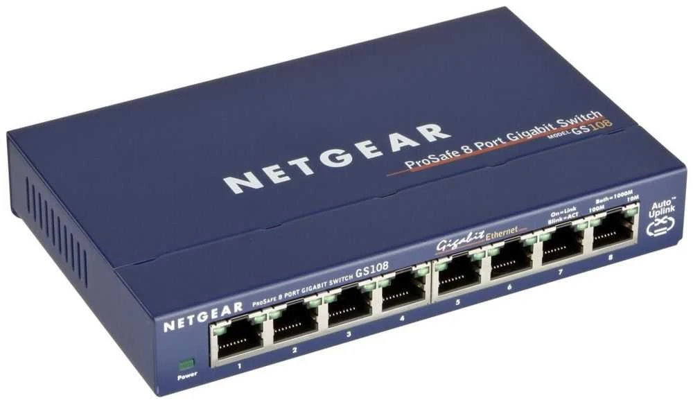 Šakotuvas Netatmo Netgear Switch GS108GE Nevaldomas, Stalinis kompiuteris, 1 Gbps (RJ-45) jungtys kiekis 8, Maitinimo tipas Išorinis