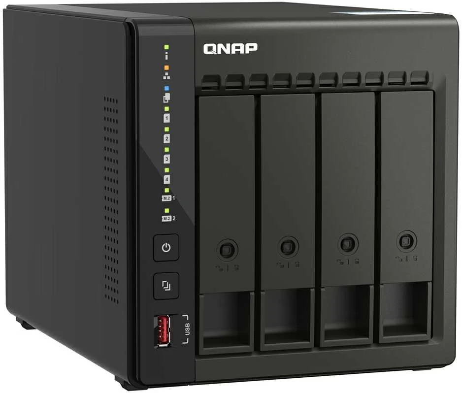 Serveris QNAP | 4 skyrių stalinis NAS | TS-453E-8G | Iki 4 HDD / SSD karšto pakeitimo | Intel Celeron | J6412 keturių branduolių | Procesoriaus dažnis 2,6 GHz | 8 GB