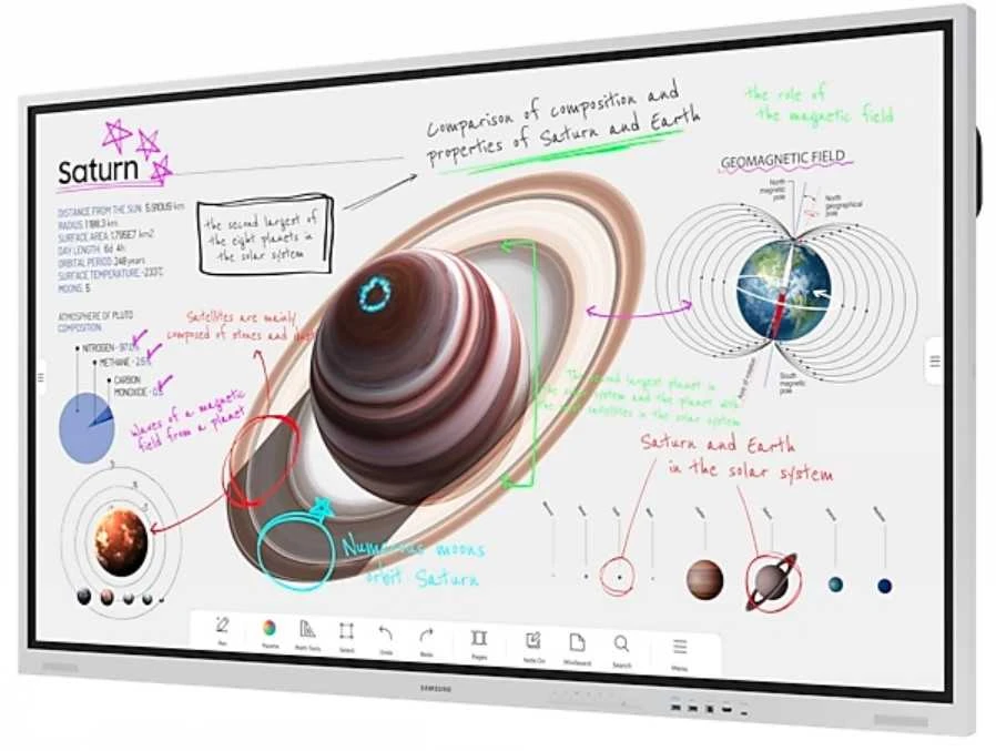 Monitorius SAMSUNG 85" FLIP PRO WM85B DIGITAL FLIPBOARD,UHD,TOUCH, HDMI X2, DP, TIZEN 6.5 LANDSCAPE